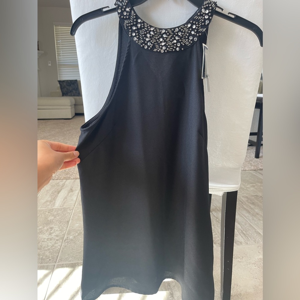 NWT WDNY halter neck black top